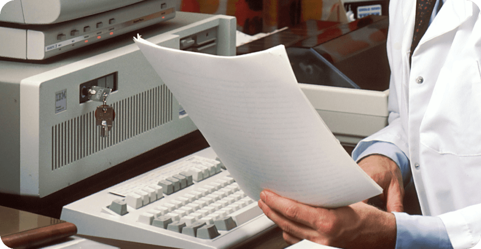 Writer holding papers